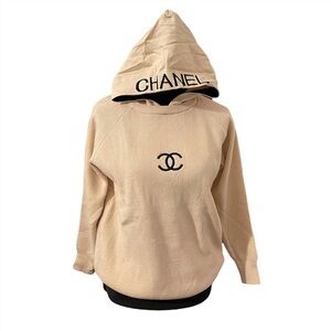 Beige Hoodie with Logo